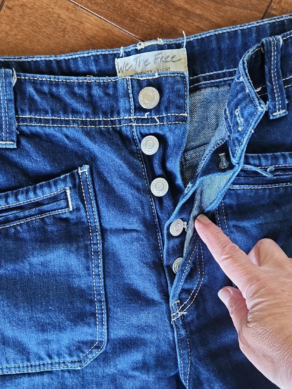 We The Free Button Fly Wide Leg Jeans Size 28 - Picture 3 of 14